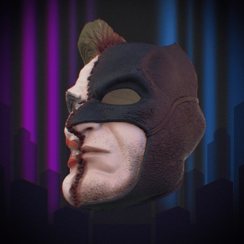 ildsted bruge falsk Two Face mask - Bat-man-Jokker Mask 3D Model STL file - 3d Planet Props