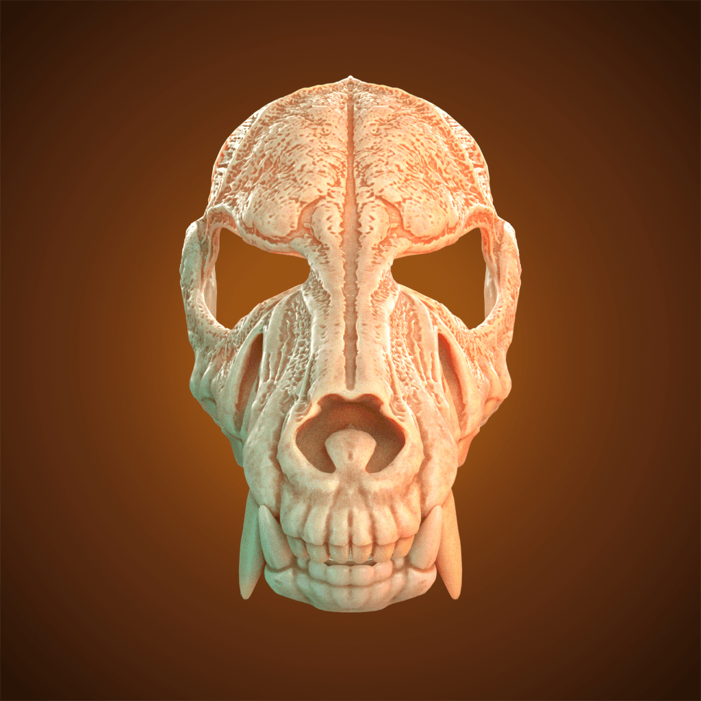 Wolf Skull Mask 3D Model STL file