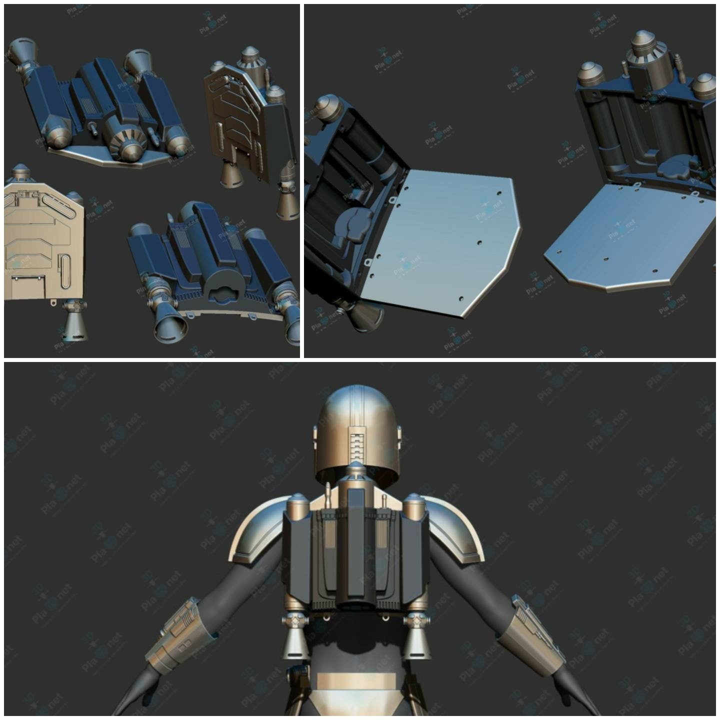 Mando Jetpack Rising Phoenix 3D Model STL Files